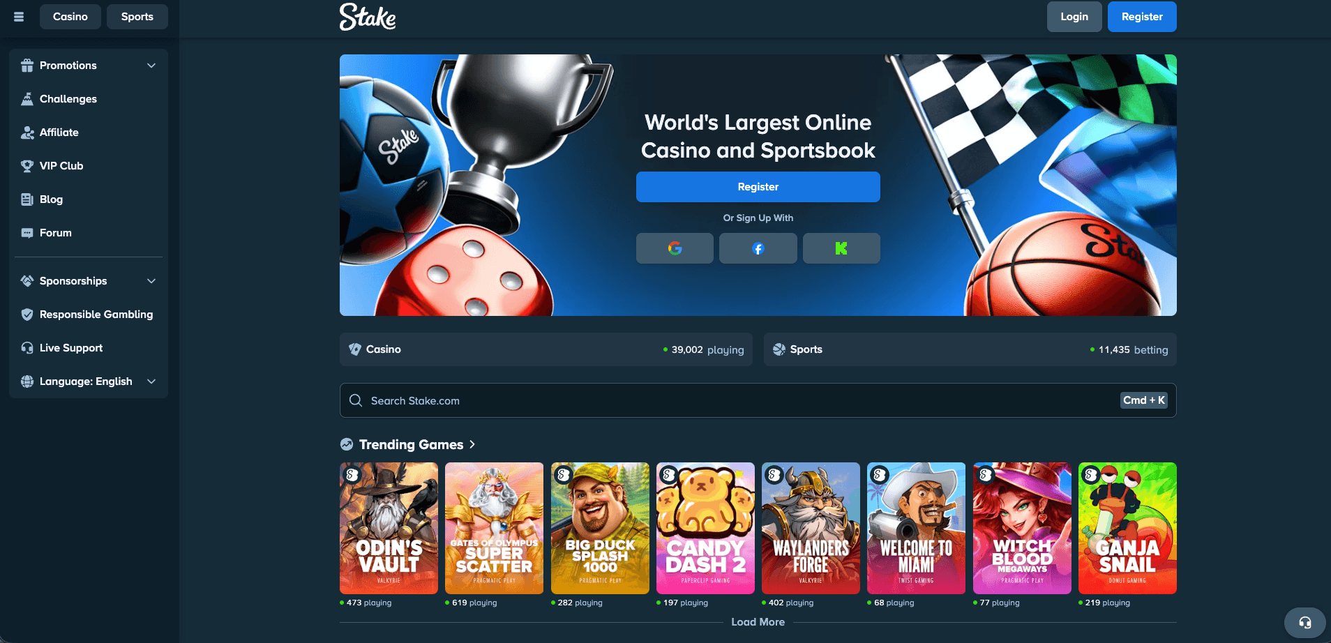 stake homepage