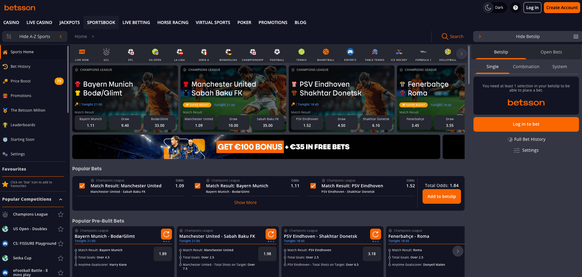 betsson sportsbook