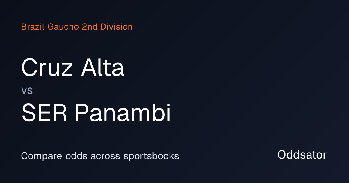 Cruz Alta mod SER Panambi odds — Gaucho 2nd Division | Oddsator